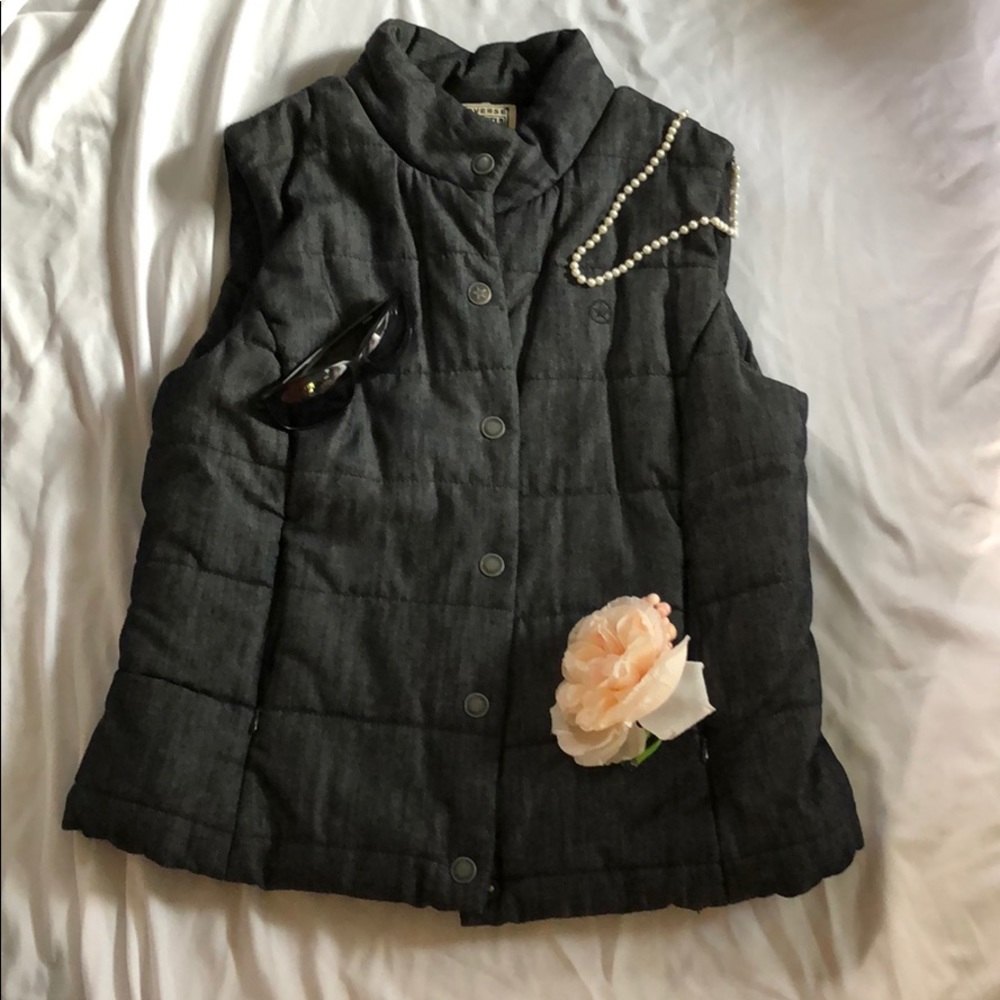 Super cool converse denim puffer vest